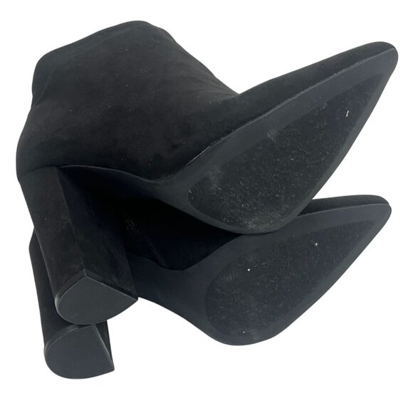 Shoedazzle Faux Suede Ankle Booties Women’s 9.5 Black High Heel Boots Fall - Picture 11 of 13